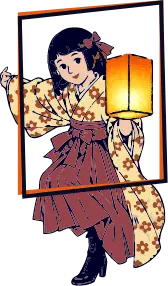 ランタン片手にフォトスポットを楽しむ女の子